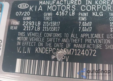 2021 Kia Seltos Lx из США, поврежденный, VIN KNDEPCAA8M7124072